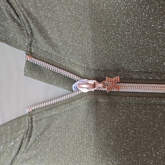 Savage X Fenty Olive Green Sparkle Sleep & Shine Hooded Zip-up Onsie Jumpsuit 3X - Picture 5 of 9